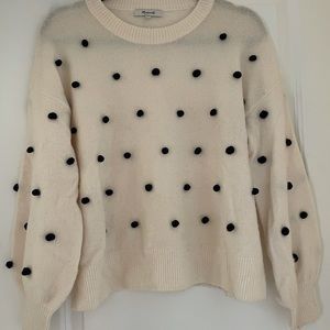 Madewell Polka Dot Pom Sweater XS